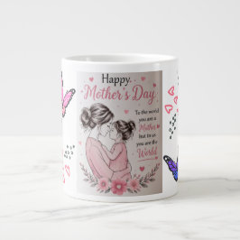 De Café Grande Caneca Dia das Mães Borboleta Feliz