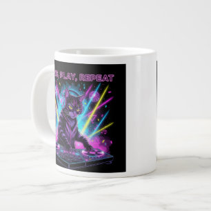 De Café Grande Caneca DJ Gato Patas Brincam Repetir Presente Di