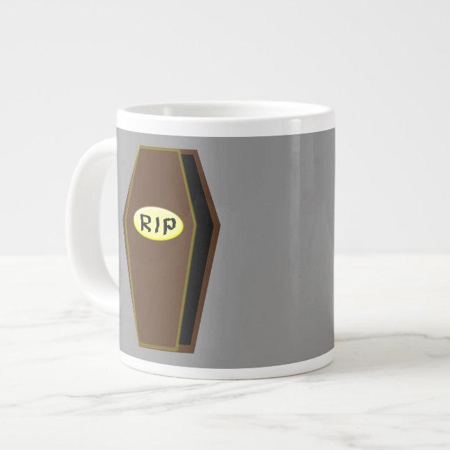 De Café Grande Caneca do Caixão da Morte do Halloween RIP (Frente Esquerda)