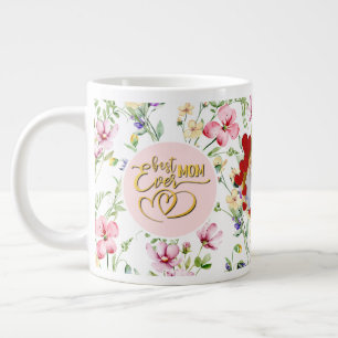 De Café Grande Caneca do Dia das Mães com Foto Floral para a Melh
