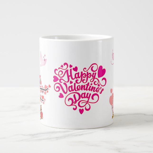 De Café Grande Caneca do Dia dos Namorados com Urso Teddy Fofo (Frente)