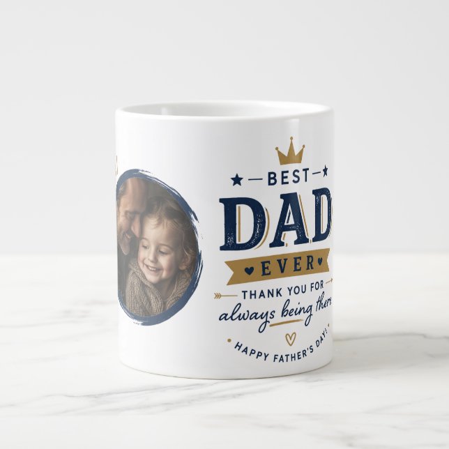 De Café Grande Caneca do Dia dos Pais com Foto Personalizada – Ca (Frente)