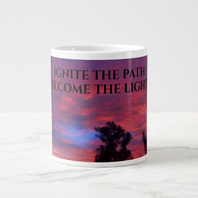 De Café Grande Caneca do Elemento Fogo - Ilumine o Caminho (Frente)