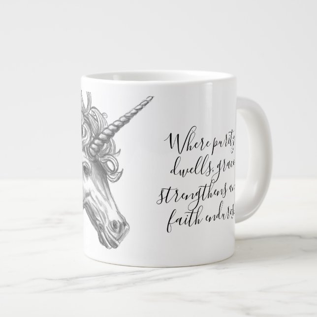 De Café Grande Caneca do Unicórnio Mitológico (Frente Esquerda)