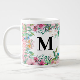De Café Grande Caneca elegante floral personalizada especialidade