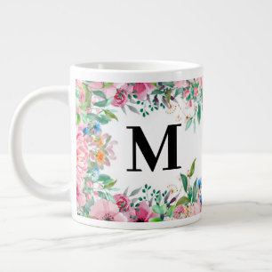 De Café Grande Caneca elegante floral personalizada especialidade