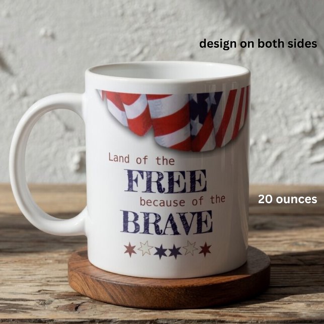 De Café Grande Caneca Especial (Patriotic speciality 20 ounce mug. Same design on both sides. )