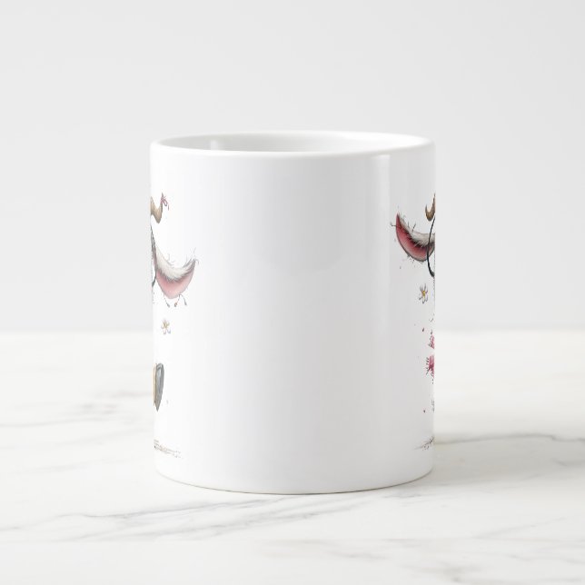 De Café Grande Caneca Especial Cabra Caprichosa com Óculos (Frente)