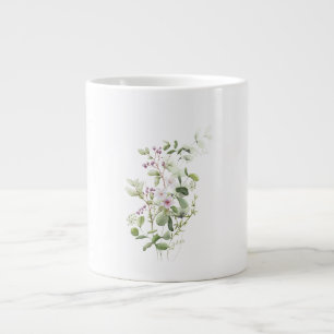De Café Grande Caneca Especial Eucalipto Aquarela Floral