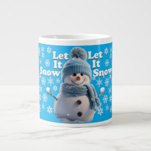 De Café Grande Caneca Especial Let It Snow Fun Snowman Azul