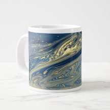 Caneca Especial Metálica Azul e Dourada