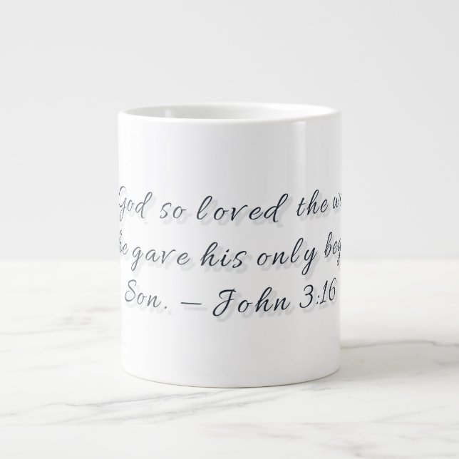De Café Grande Caneca Especial Presente João 3:16 (Frente)