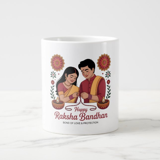 De Café Grande Caneca Especial Raksha Bandhan (Frente)