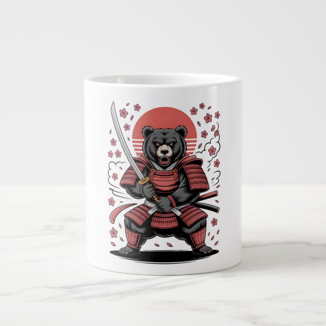 De Café Grande Caneca Especial Samurai Urso (Frente)