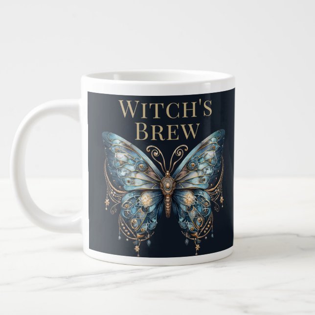 De Café Grande Caneca Estética Celestial Escura da Mariposa (Esquerda)