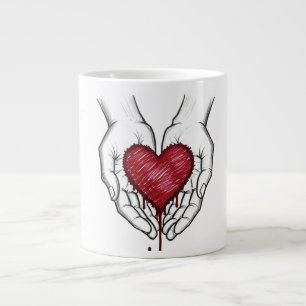 De Café Grande Caneca Estética Coração Sangrando