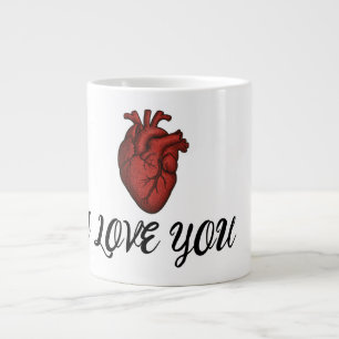 De Café Grande Caneca "Eu Te Amo" Coração Anatômico