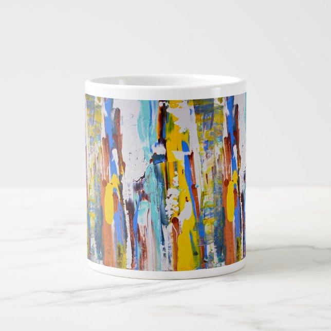 De Café Grande Caneca Expressionista Abstrata (Frente)