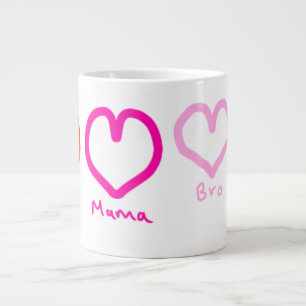 De Café Grande Caneca Family Hearts