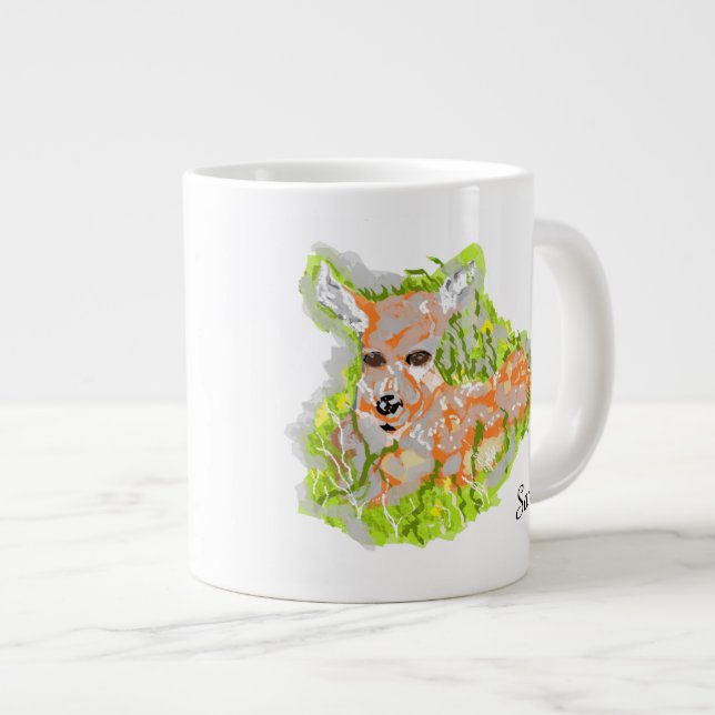 De Café Grande Caneca : Fawn Relaxando (Frente Esquerda)