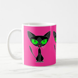 De Café Grande caneca felino extravagante do gato preto