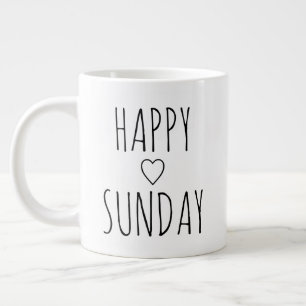 De Café Grande Caneca 'Feliz Domingo' Elegante e Encantadora 