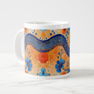 De Café Grande Caneca Flor Colorida