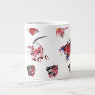 De Café Grande Caneca Floral Abstrata