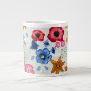 De Café Grande Caneca Floral Colorida