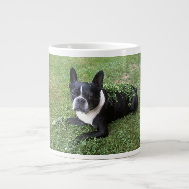 De Café Grande caneca gigante boston terrier (Frente)
