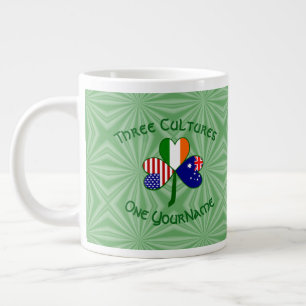 De Café Grande Caneca gigante com um trevo com as bandeiras da Au