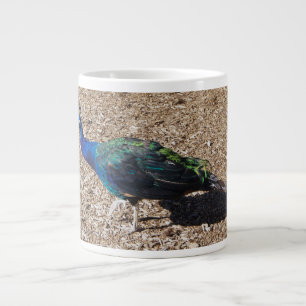 De Café Grande Caneca gigante do Pavão Azul Indiano