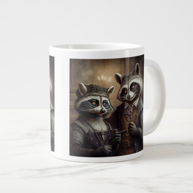 De Café Grande Caneca Gigante Mapaches Goth  (Frente Esquerda)