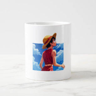 De Café Grande Caneca Gráfica Anime Luffy Apontando