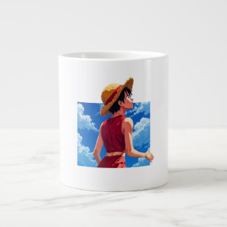 De Café Grande Caneca Gráfica Anime Luffy Apontando