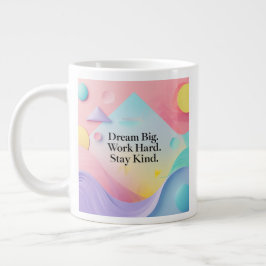 De Café Grande Caneca Inspiradora – "Sonhe Grande. Trabalhe Duro.