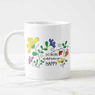De Café Grande Caneca JUMBO 600 ml Design Floral Caprichoso