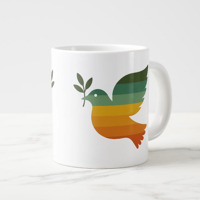 De Café Grande Caneca Jumbo Be Retro Rainbow Paz Pombo (Frente Esquerda)