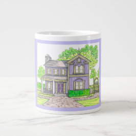 De Café Grande Caneca Jumbo Casa Vitoriana 1938 com Roxo