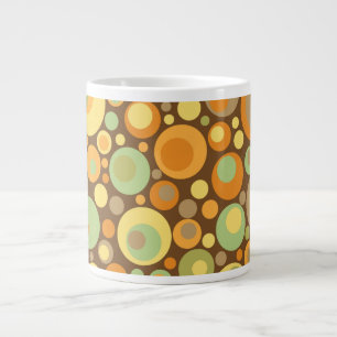 De Café Grande Caneca Jumbo Círculos Tons Terra Retrô