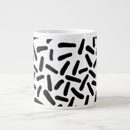 De Café Grande Caneca Jumbo com Padrão Abstrato Preto e Branco Mo