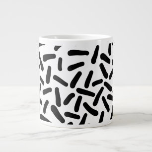 De Café Grande Caneca Jumbo com Padrão Abstrato Preto e Branco Mo
