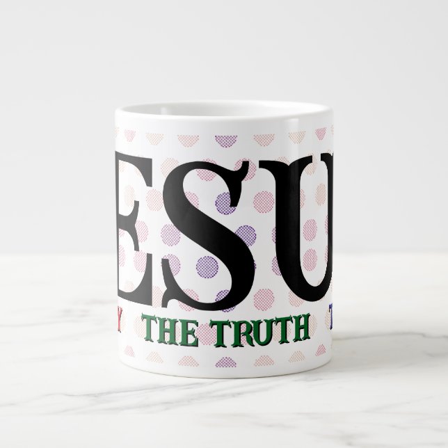 De Café Grande Caneca Jumbo Jesus Caminho Verdade Vida (Frente)
