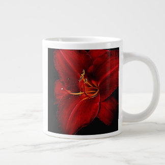 De Café Grande Caneca Jumbo Lírio-Tigre Vermelho Escuro