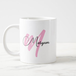 De Café Grande Caneca Jumbo Moderna Personalizada com Nome e Inic