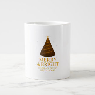 De Café Grande Caneca Jumbo Natal Brilho Dourado Alegre e Radiant