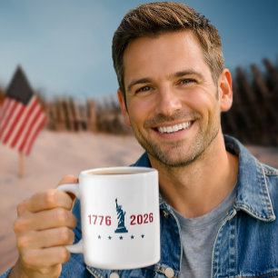 De Café Grande Caneca Jumbo Patriótica EUA 250º Liberdade 1776 20