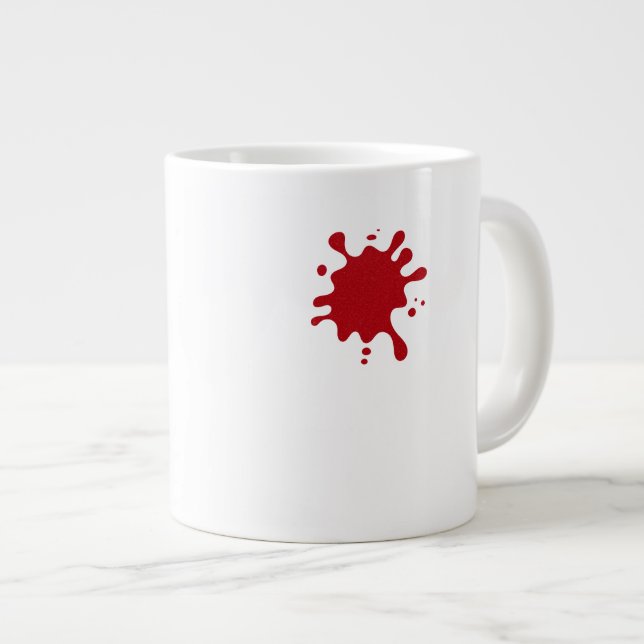 De Café Grande Caneca Jumbo Personalizada – Design Red Splash (Frente Esquerda)