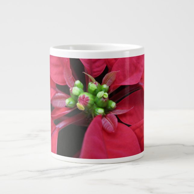 De Café Grande Caneca Jumbo Poinsettia (Frente)
