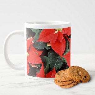 De Café Grande Caneca Jumbo Poinsettia Vermelha Festiva